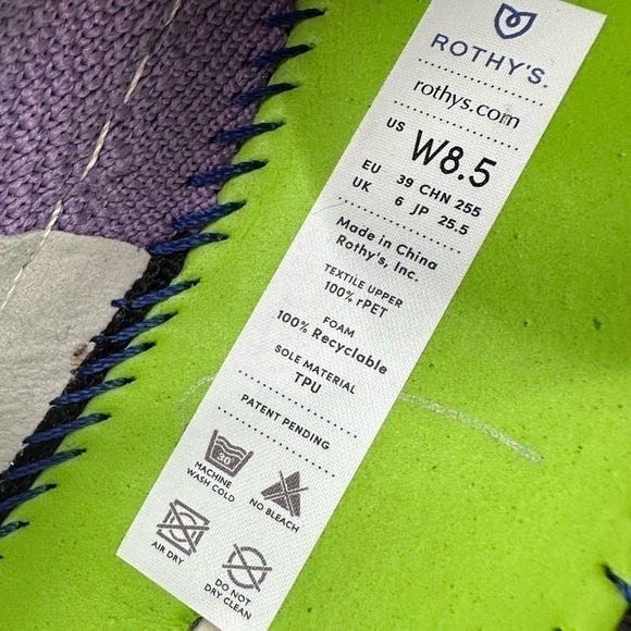 Rothy’s Amethyst Terry Slip On Sneakers Size 8.5 - Picture 4 of 8